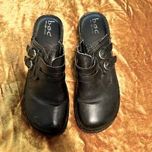 B.O.C. Black leather mules 9.5 or 10